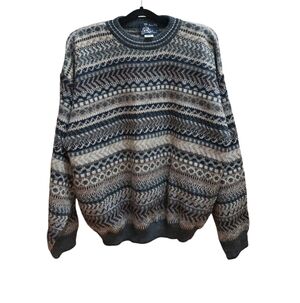 Bresci Sweater Mens Size L Blue Nortic Wool Alpaca Italy Winter